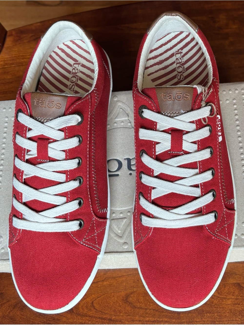 Taos Footwear Casual Red Canvas Sneakers